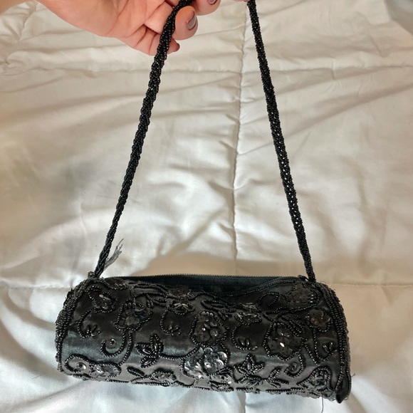 Vintage Evening Bag Black Beaded Small - Picture 3 of 9
